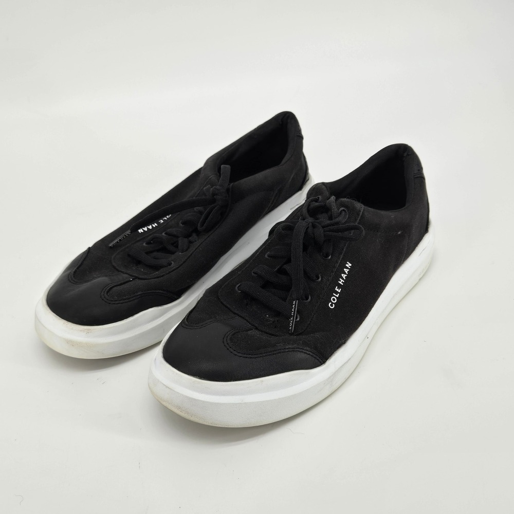 Cole Haan Grandseries Grand Crosscourt Black Canvas Leather Sneakers Women's 9B
